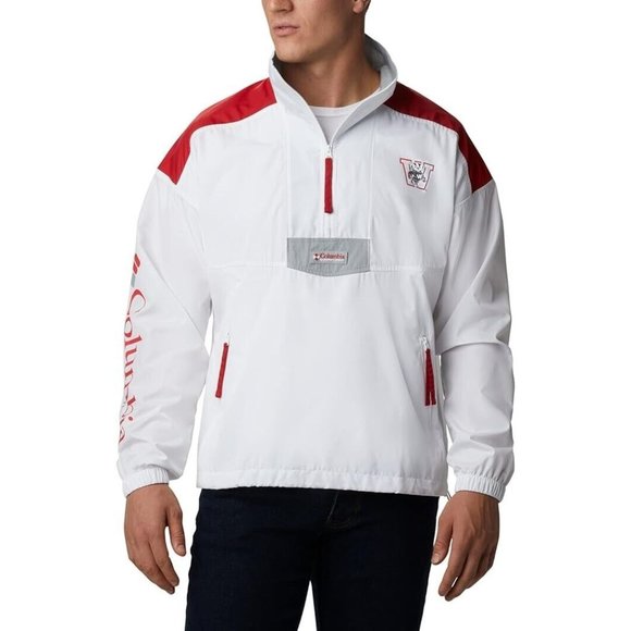 Columbia Men's Santa Ana Anorak Wisconsin Badgers 1/2 Zip Pullover Jacket Large - Picture 1 of 4